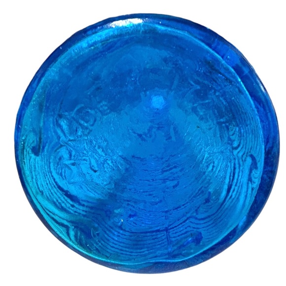 Vintage blue Empoli genie bottle wave glass - Italian with stopper - Picture 7 of 8